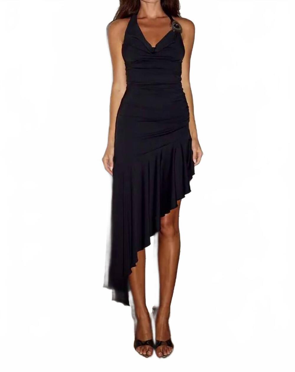 NEW RUNAWAY indiana asymmetrical dress in black